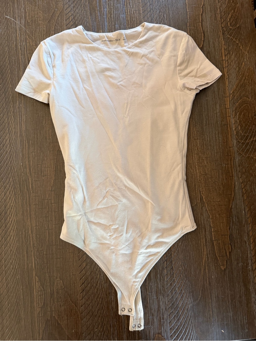 Abercrombie & Fitch Cream Short Sleeve Bodysuit